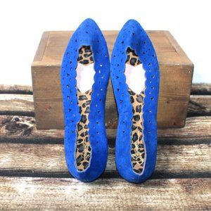 Gwyneth Royal Blue Flats Size 14